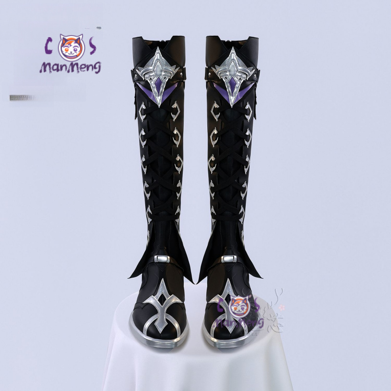 Women'S Fashion Leather Boots - キリル・チュドミロヴィッチ・フリンズコスプレ原神インパクト靴ハロウィンパーティー新しいファッショナブルなレザーロングブーツ男性女性ハイヒール