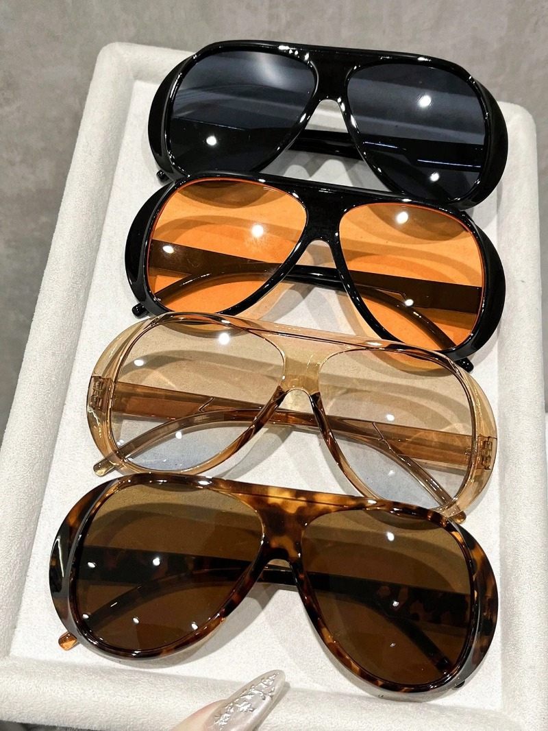 Women'S Fashion Eyeglasses - 1/4 個ファッションブランド高級デザイナーサングラス男性女性特大ヴィンテージパンクシェードメガネ夏旅行屋外メガネ