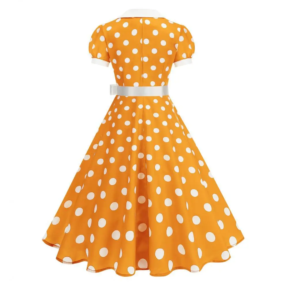 Women'S Fashion In The 60S - ヴィンテージ水玉模様サマードレス レディース 1950年代 60年代 ノッチカラー 半袖