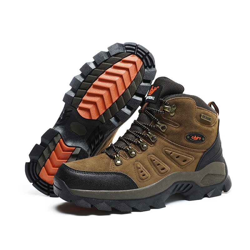 Women'S Fashion Hiking Boots - 男性と女性のための暖かい革の足首のブーツ,滑り止めのクライミングシューズ,冬の靴,大きい48