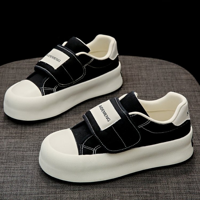 Women'S Fashion Velcro Sneakers - ファッションレディースプラットフォームボードシューズ、キャンバスアッパー、ベルクロデザイン、オーバーサイズラウンドトゥ、厚底、ノーレース、カジュアルデイリースニーカー