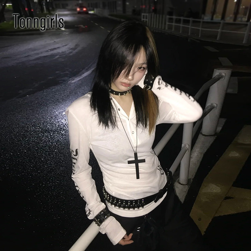 Women'S Fashion Zip Hoodie - トンガールズ Y2K ヴィンテージ Tシャツ レディース シースルー