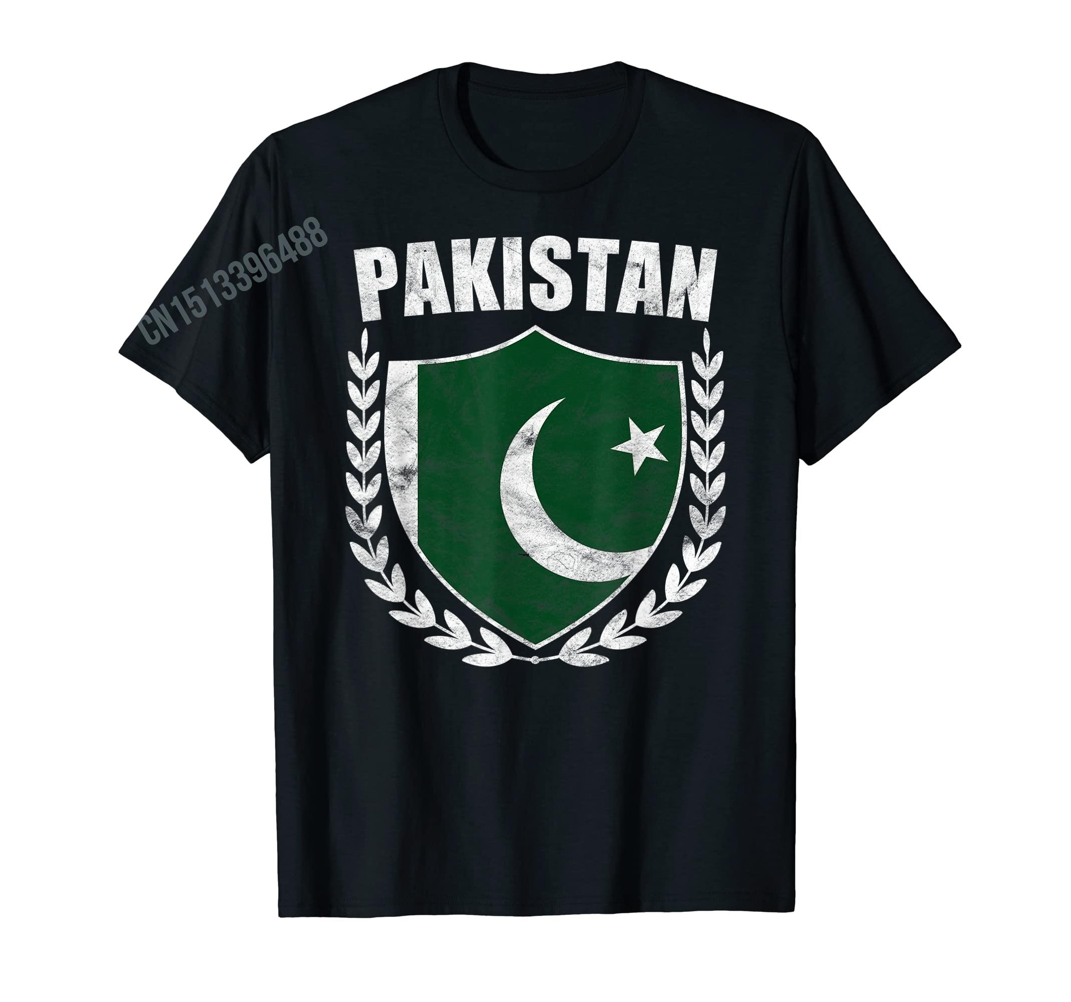Women Fashion Pakistan - よりデザイン性の高いヴィンテージ風パキスタン国旗柄パキスタンTシャツ メンズ レディース コットンTシャツ トップス