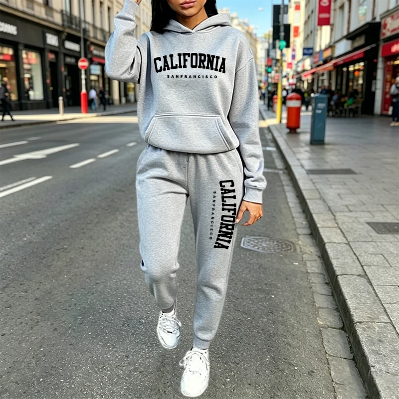 Women'S Fashion For 2026 - 都会的なカジュアルファッション フーディジョガースーツ 秋冬コーデ 2026新作 レディース セットアップ