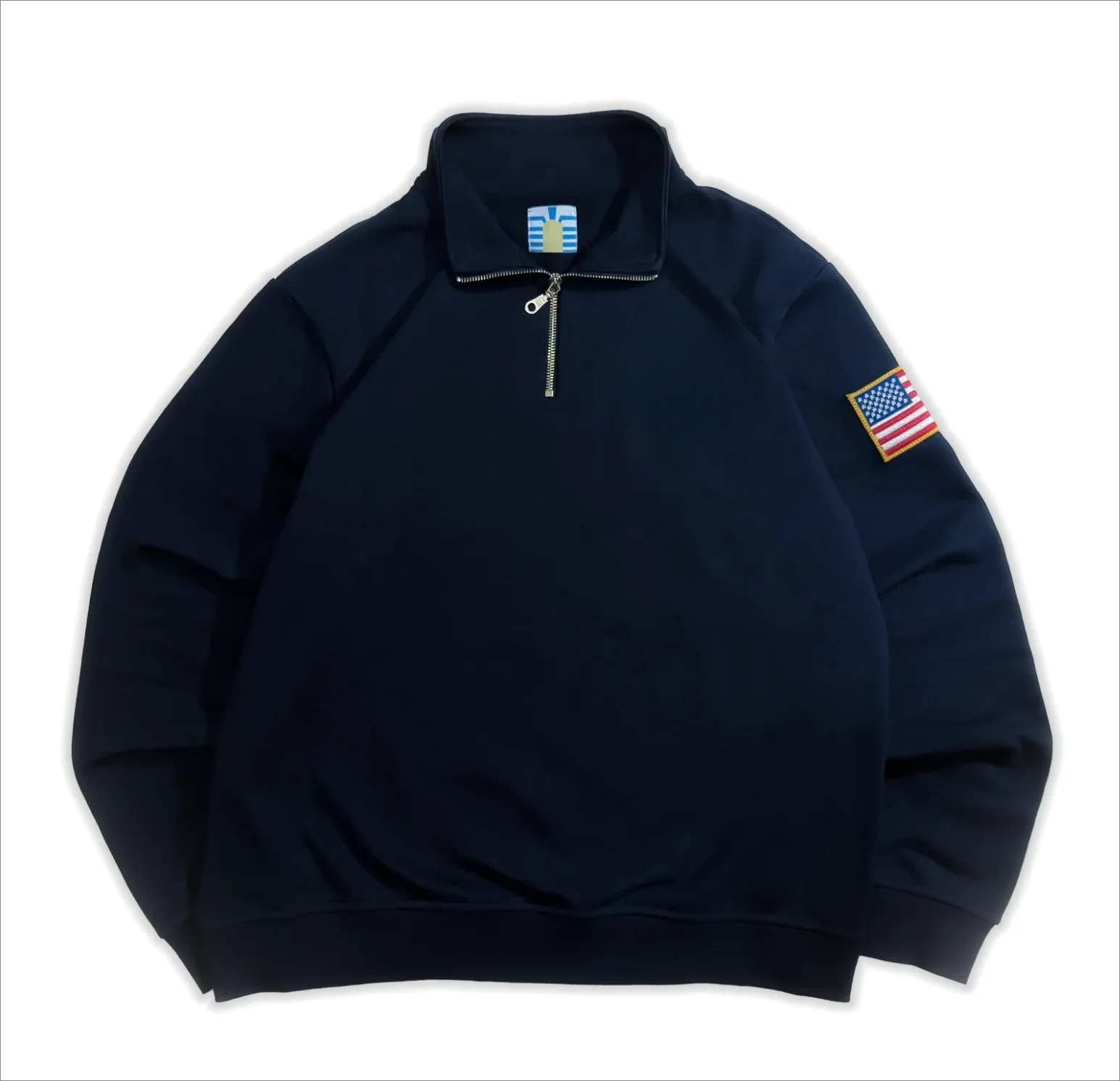 Women'S Fashion Zip Hoodie - オーバーサイズカジュアル刺繍入りフーディー レディース スウェットシャツ スタンドカラー クォータージップ プルオーバー