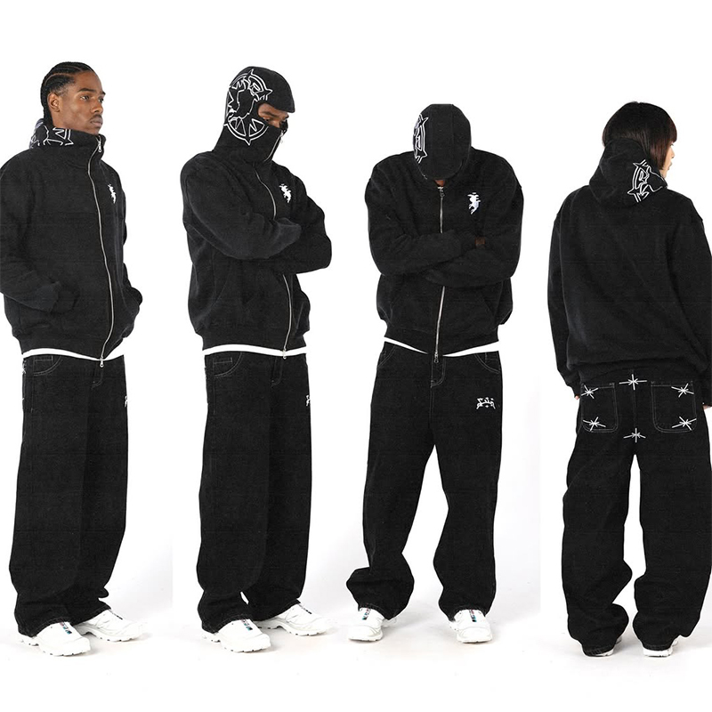 Women'S Fashion Zip Hoodie - 男性と女性のための特大のヒップホップパーカー,ストリートウェア,ゴシック,原宿,レトロ,y2k