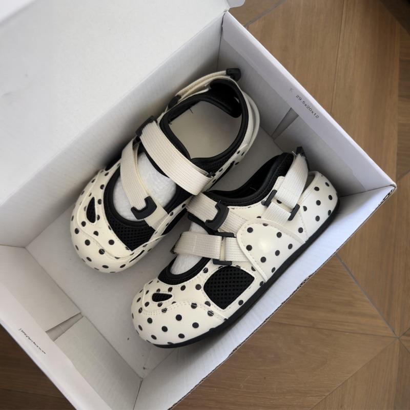 Women'S Fashion Velcro Sneakers - ファッション女性用サンダル ベルクロポルカドット中空通気性女性用シューズ 女性用スニーカーとカジュアルシューズ サンダリアス デ ムヘール