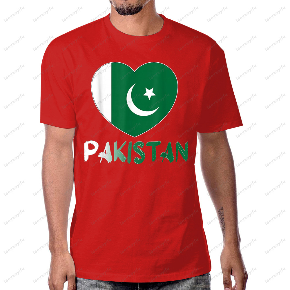 パキスタン国旗ハートグラフィックプリントクラシック Tシャツ - Women Fashion Pakistan のレビューと価格