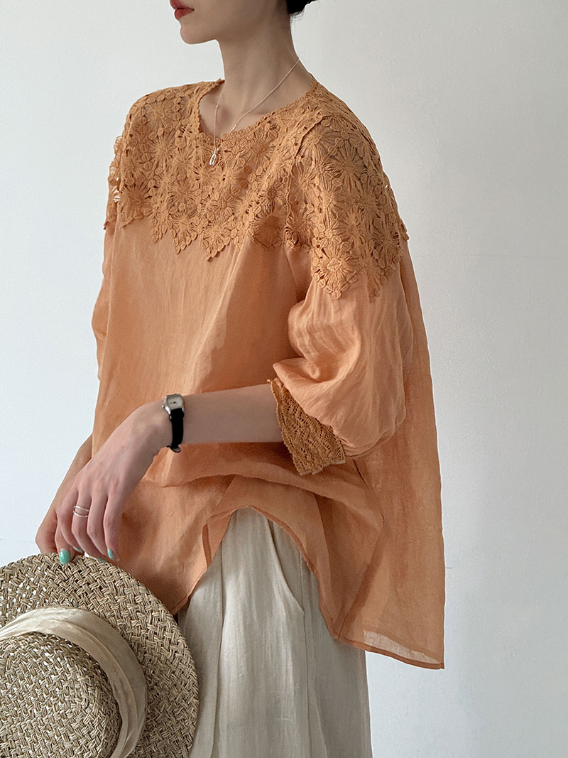 2026 女性夏 100% リネンブラウス半袖薄いファッショ - Women'S Fashion For 2026 のレビューと価格