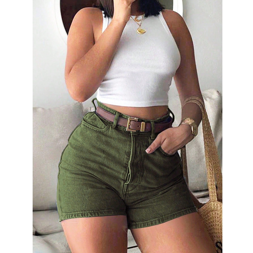 レディース向け、夏用デニムショートパンツ、ハイウエスト、レト - Denim Shorts Women のレビューと価格