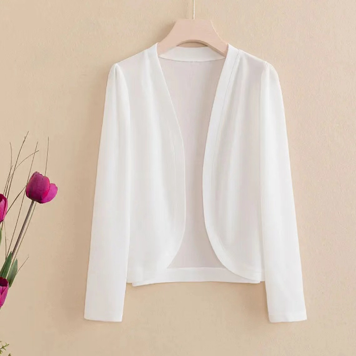 夏の女性用長袖アイスシルクショールUVカットストール無地カバ - Women'S Fashion Knitwear のレビューと価格