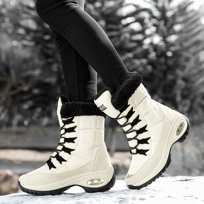 高級婦人用スノーブーツ、ファッショナブルなプラッシュ素材の暖 - Women'S Fashion Hiking Boots のレビューと価格