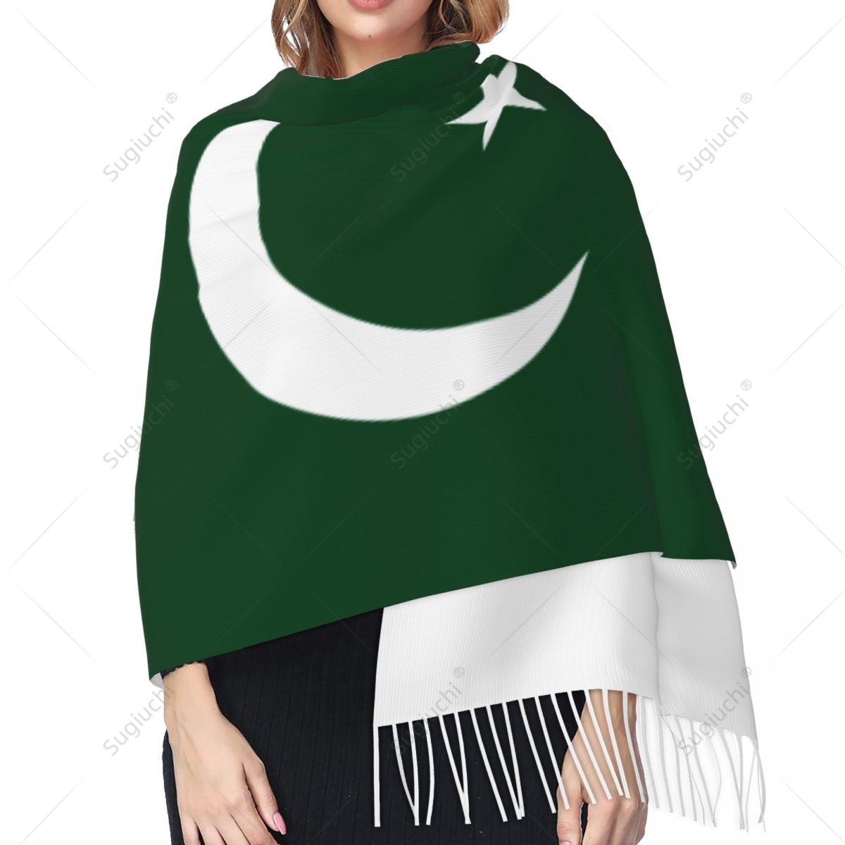 パキスタン国旗スカーフパシュミナ暖かいスカーフショールラップ - Women Fashion Pakistan のレビューと価格