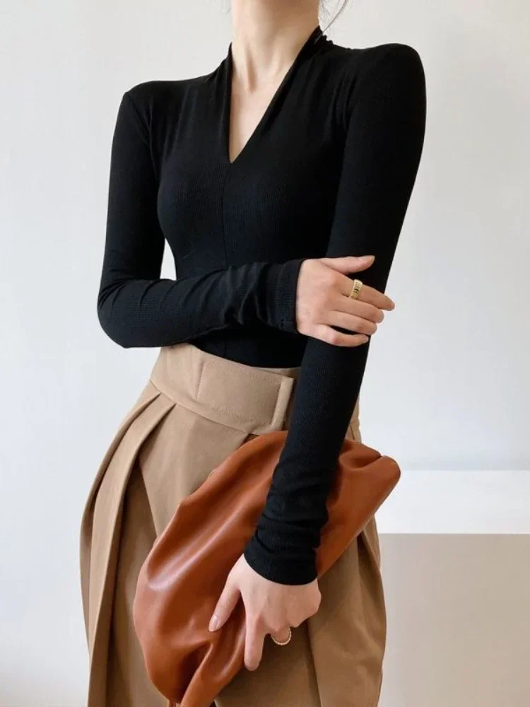 Vネック スリムシャツ 長袖トップス 美しいレディース エレ - Women'S Fashion For 2026 のレビューと価格