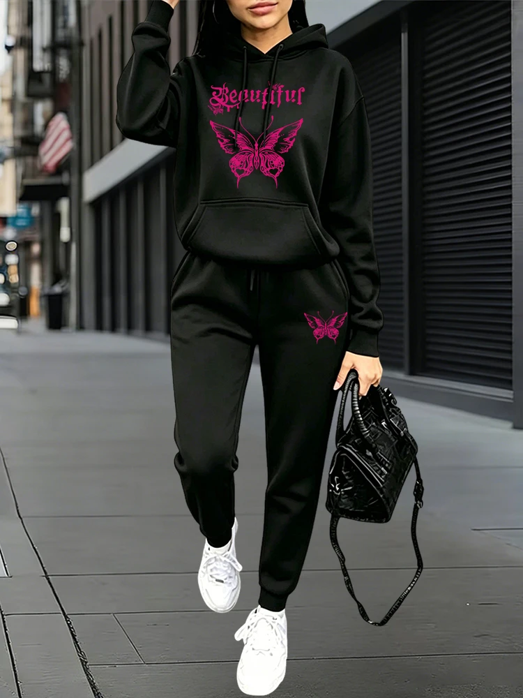 秋冬デイリーカジュアルスポーツジョガーセット パーカー+スウ - Women'S Fashion For 2026 のレビューと価格