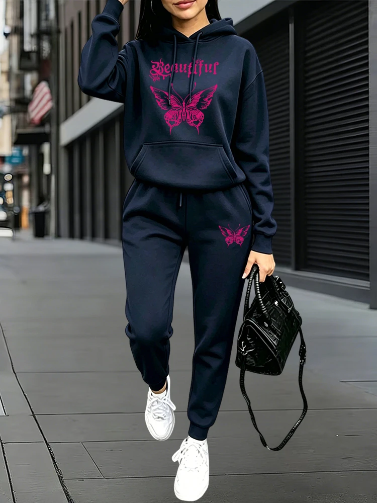 秋冬デイリーカジュアルスポーツジョガーセット パーカー+スウ - Women'S Fashion For 2026 のレビューと価格