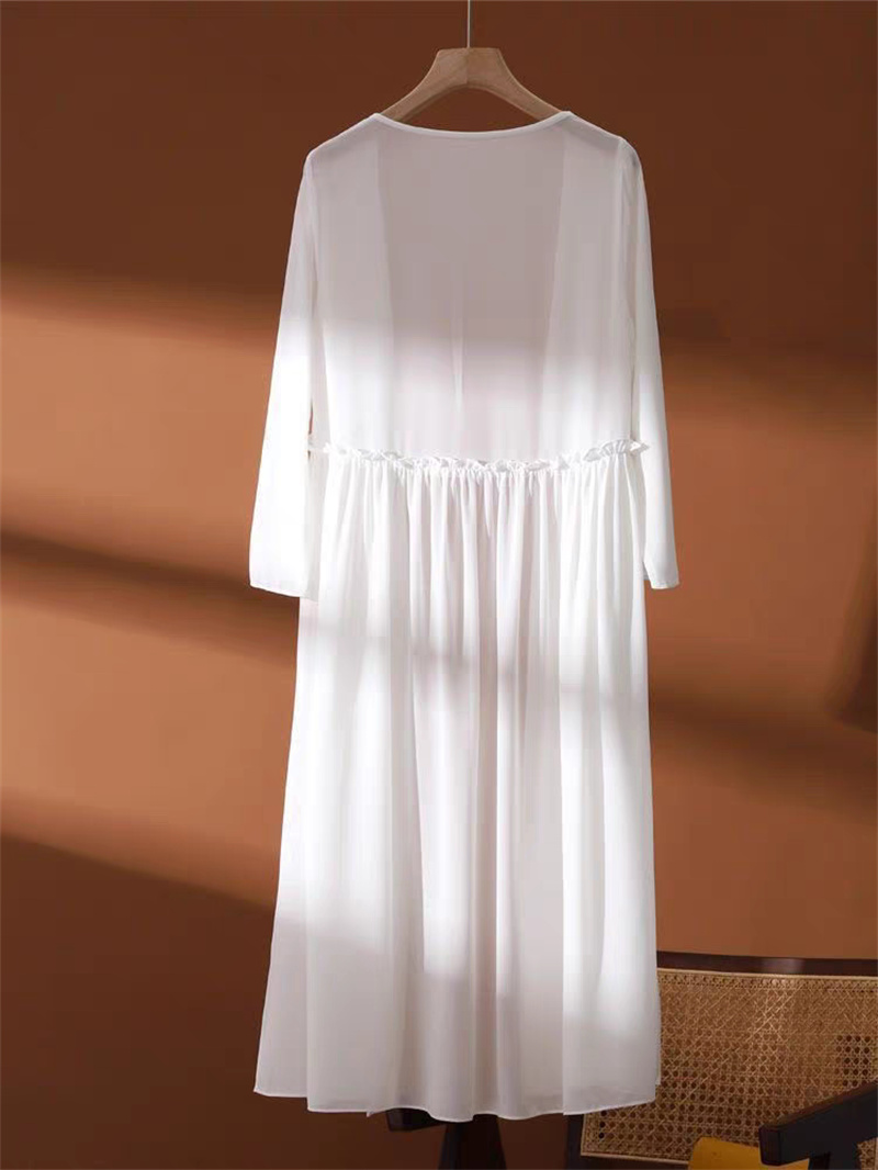 女性のプラスサイズ 6XL 夏シフォン着物ロングカーディガン - Kimono Cardigan Women のレビューと価格