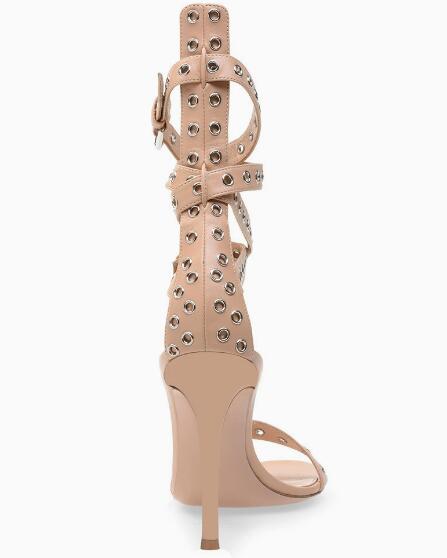 アプリコットゴールドスライバーレザーアイレットメタルバックル - Women'S Fashion Leather Boots のレビューと価格