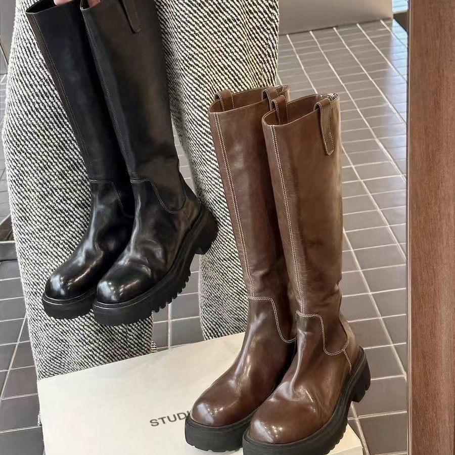 厚底ニーハイナイトブーツ、背面ジッパー付き、ラウンドトゥデザ - Women Fashion Youtube のレビューと価格