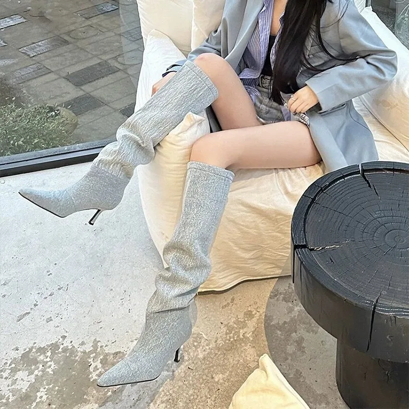 ハイヒールロングチューブオーバーニーフォールドブーティレディ - Women Fashion Youtube のレビューと価格