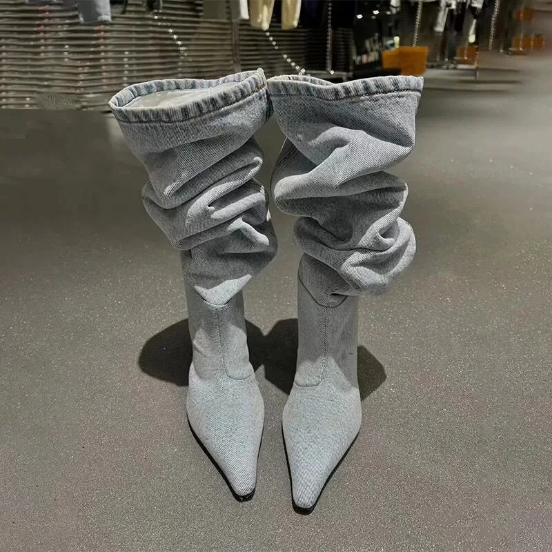 ハイヒールロングチューブオーバーニーフォールドブーティレディ - Women Fashion Youtube のレビューと価格