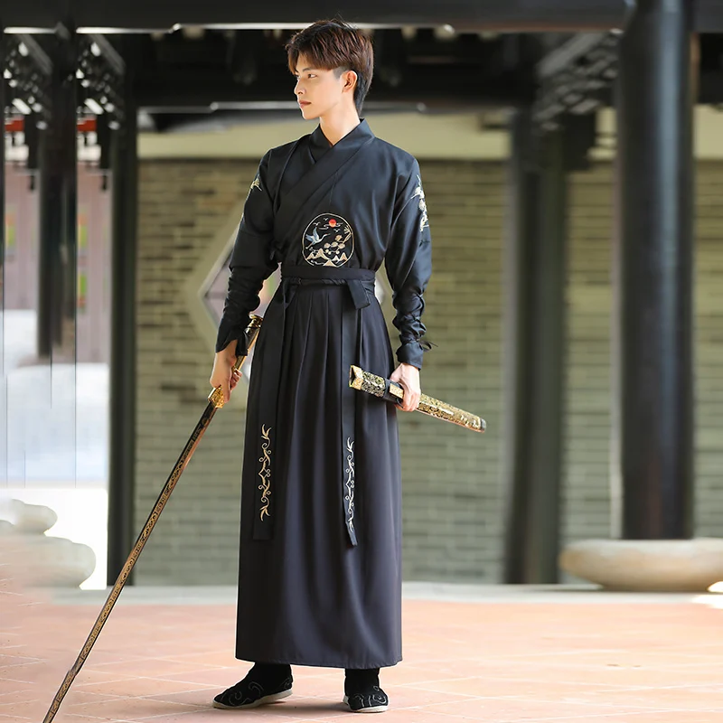 日本のヴィンテージ着物サムライコスプレ服女性男性中国漢服鶴刺 - Kimono Cardigan Women のレビューと価格