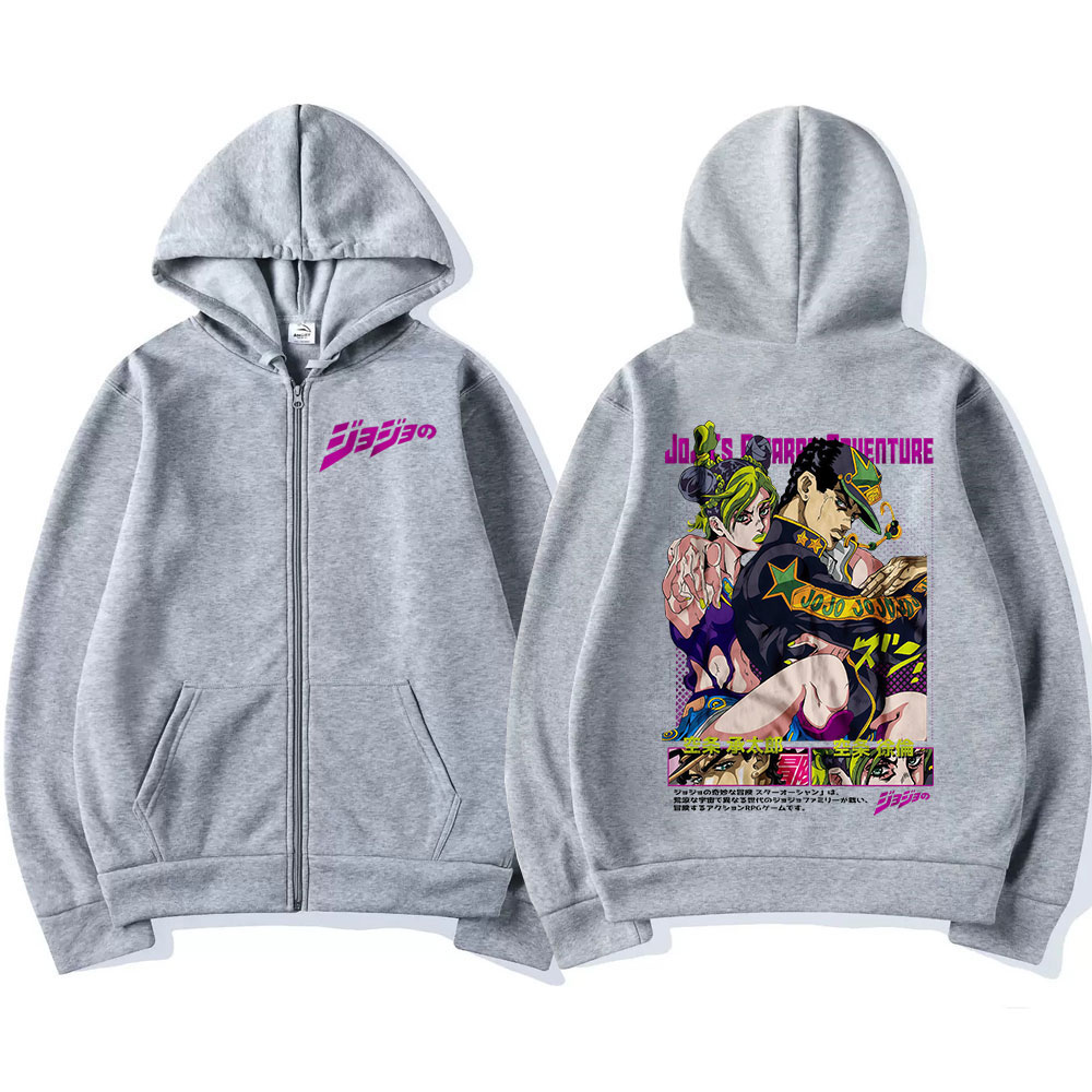 アニメジョジョの奇妙な冒険ジッパーパーカー空条承太郎空条徐倫 - Women'S Fashion Zip Hoodie のレビューと価格
