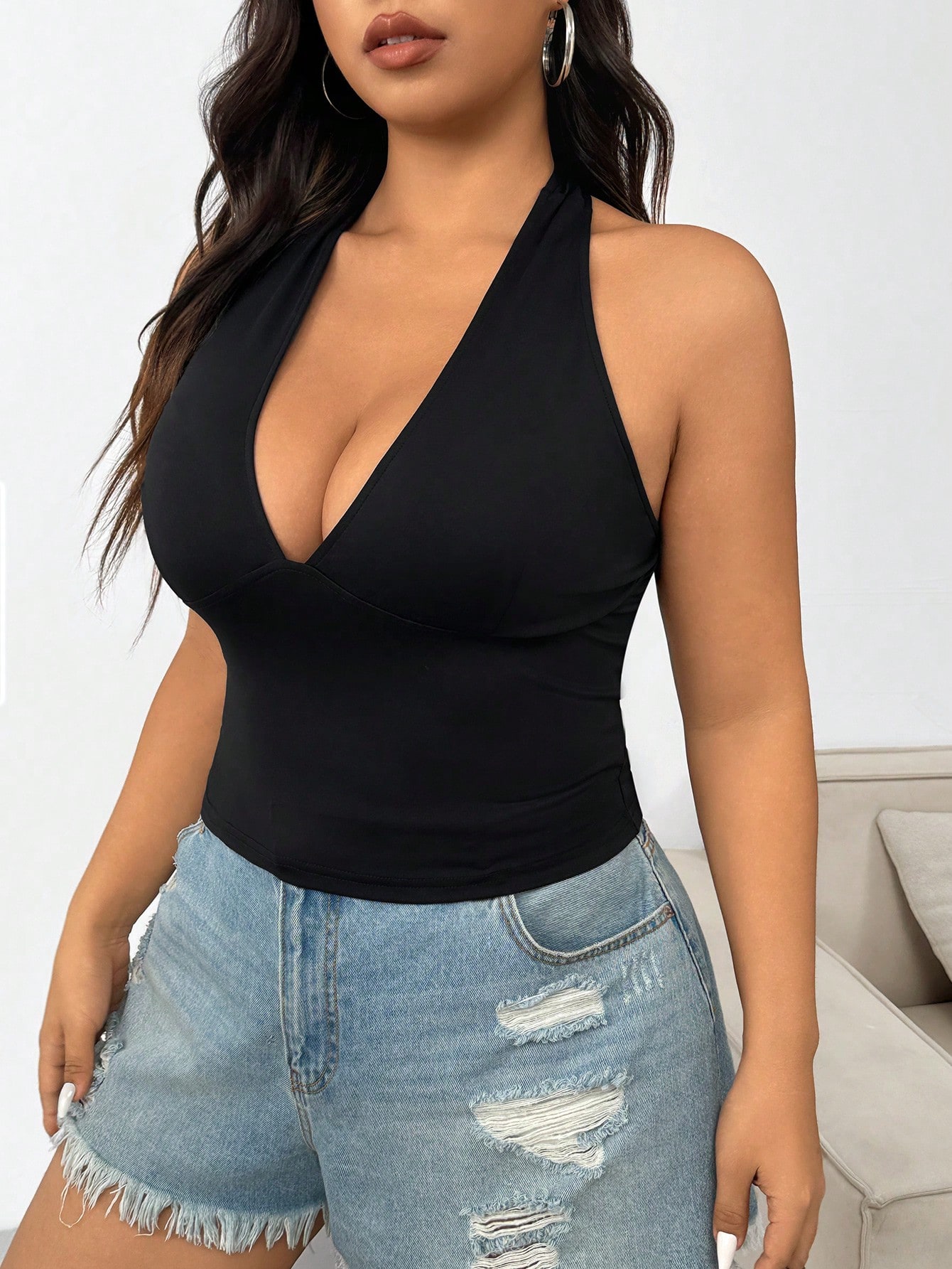 新作無地プラスサイズレディースファッションセクシー万能ホルタ - Women Fashion Vest のレビューと価格