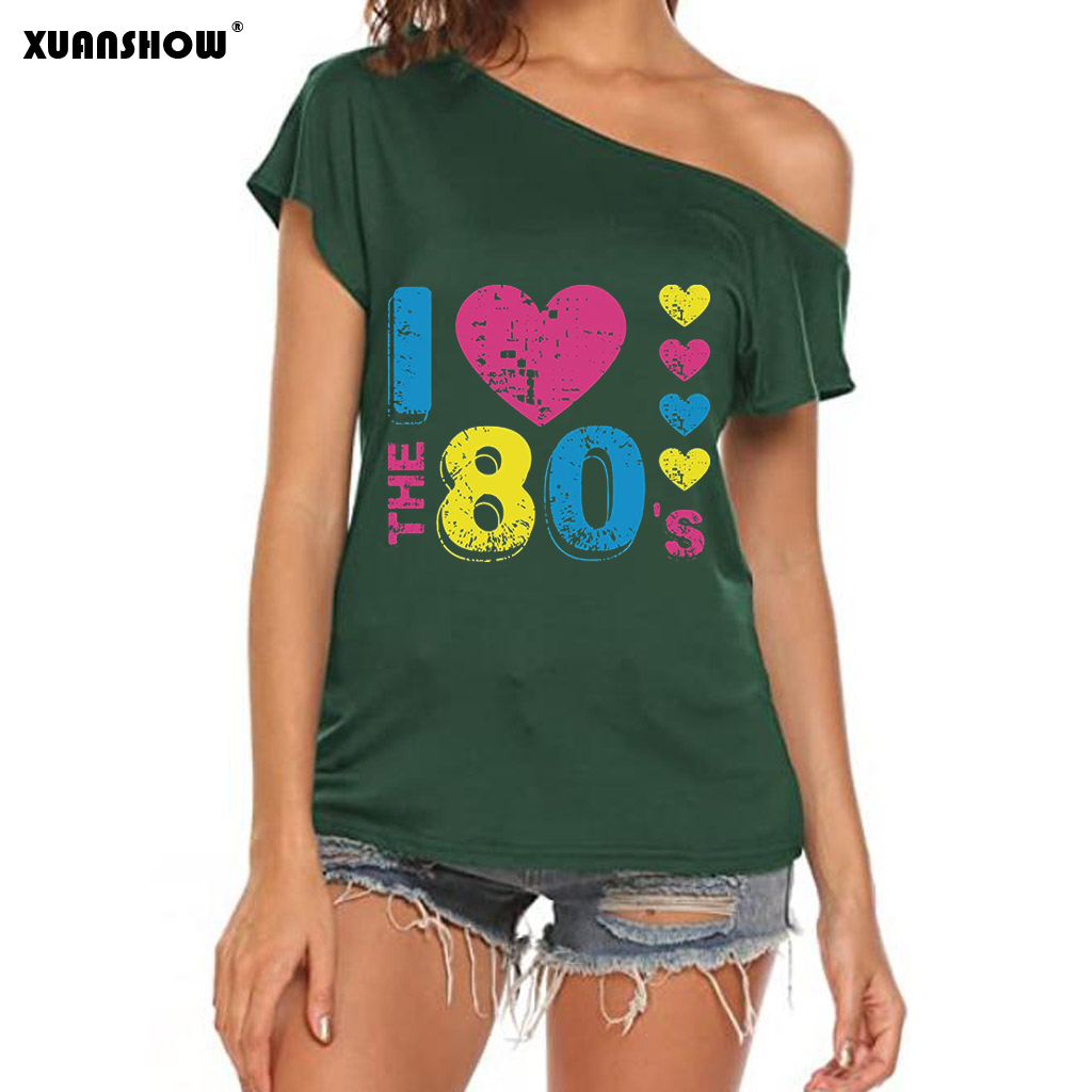 ファッション夏の女性の tシャツセクシーなオフショルダー半袖 - Women Fashion 80S のレビューと価格