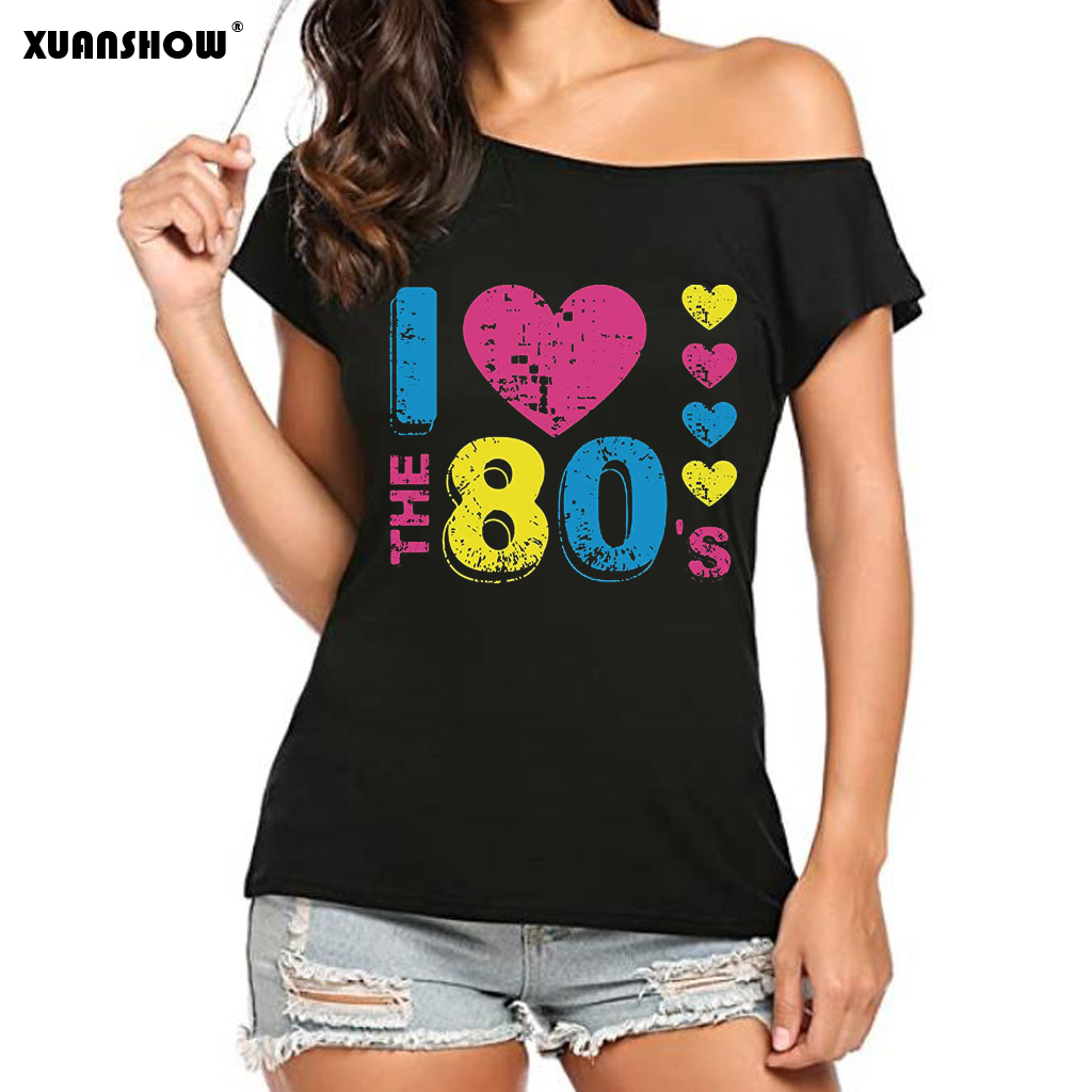 ファッション夏の女性の tシャツセクシーなオフショルダー半袖 - Women Fashion 80S のレビューと価格