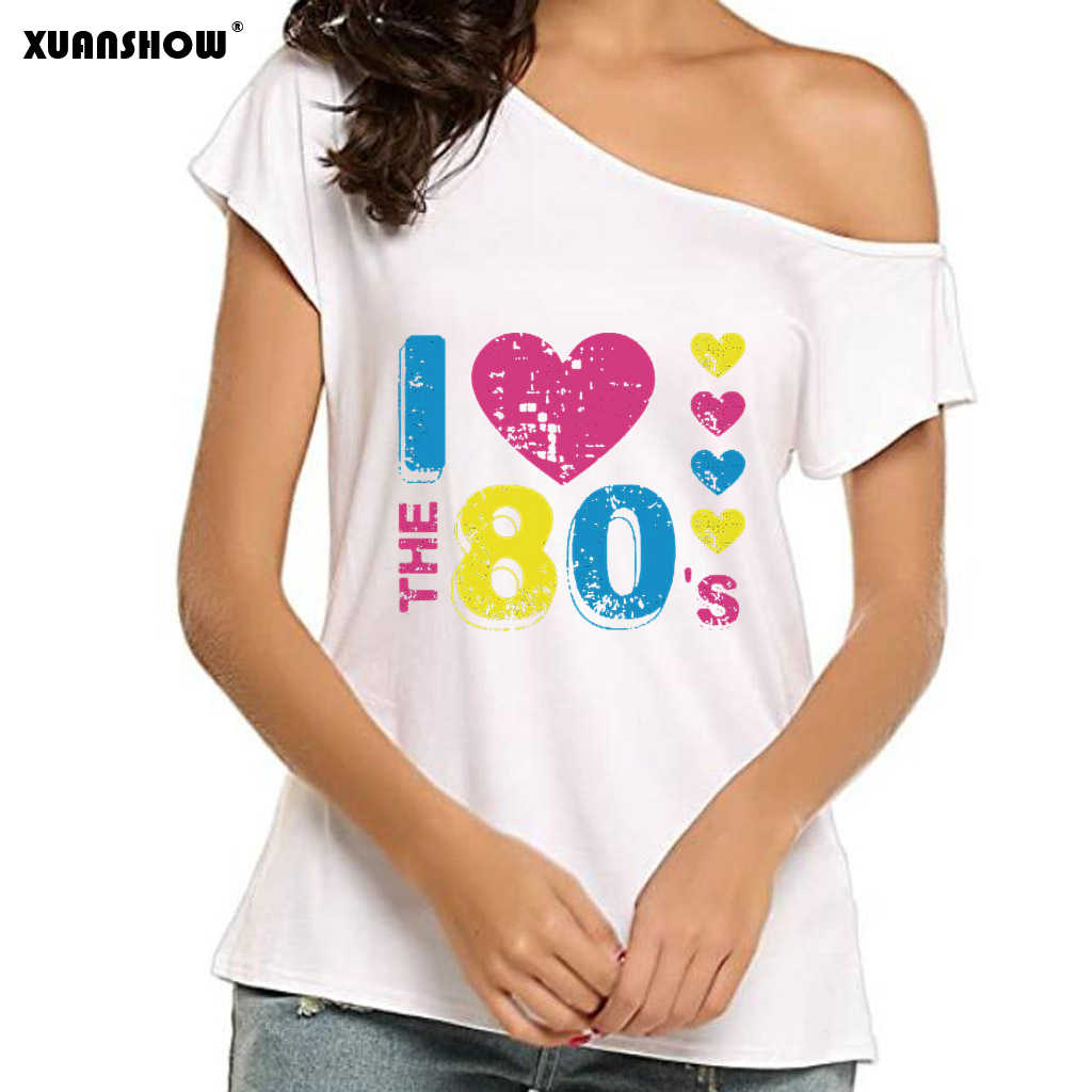 ファッション夏の女性の tシャツセクシーなオフショルダー半袖 - Women Fashion 80S のレビューと価格