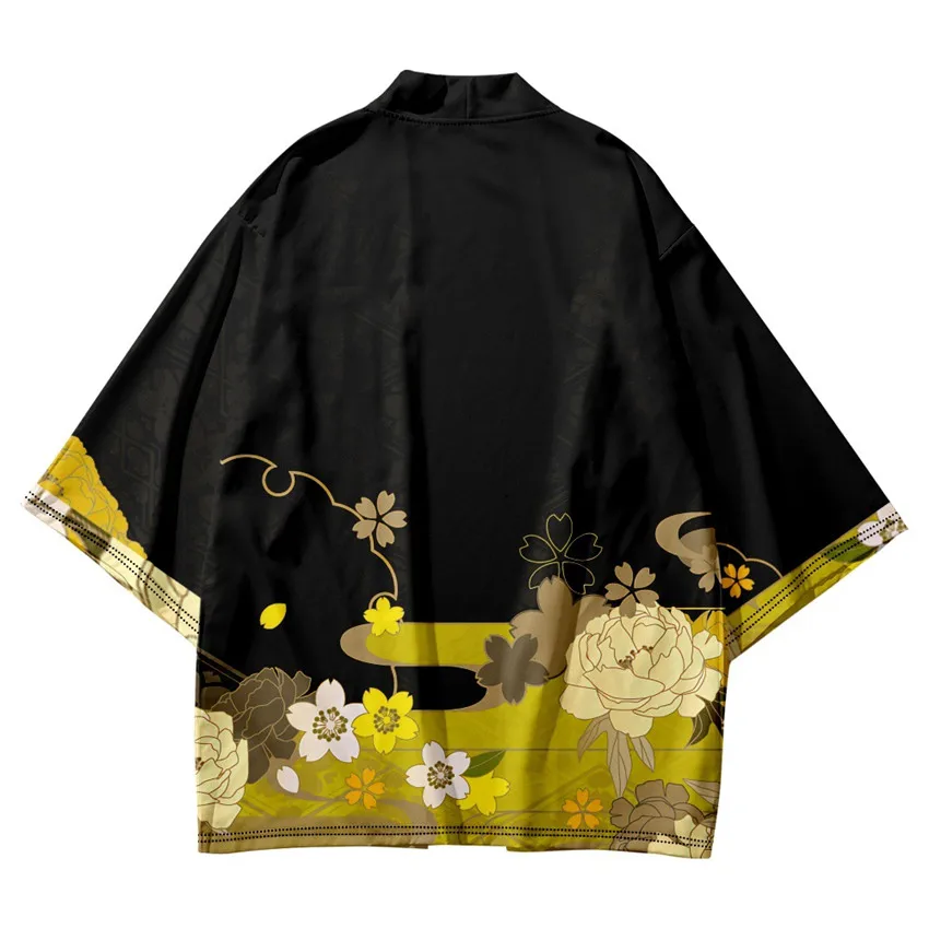 日本の伝統的なカーディガンローブ男性と女性原宿花柄プリント着 - Kimono Cardigan Women のレビューと価格