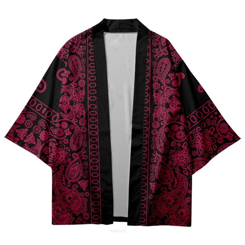 日本の伝統的なカーディガンローブ男性と女性原宿花柄プリント着 - Kimono Cardigan Women のレビューと価格