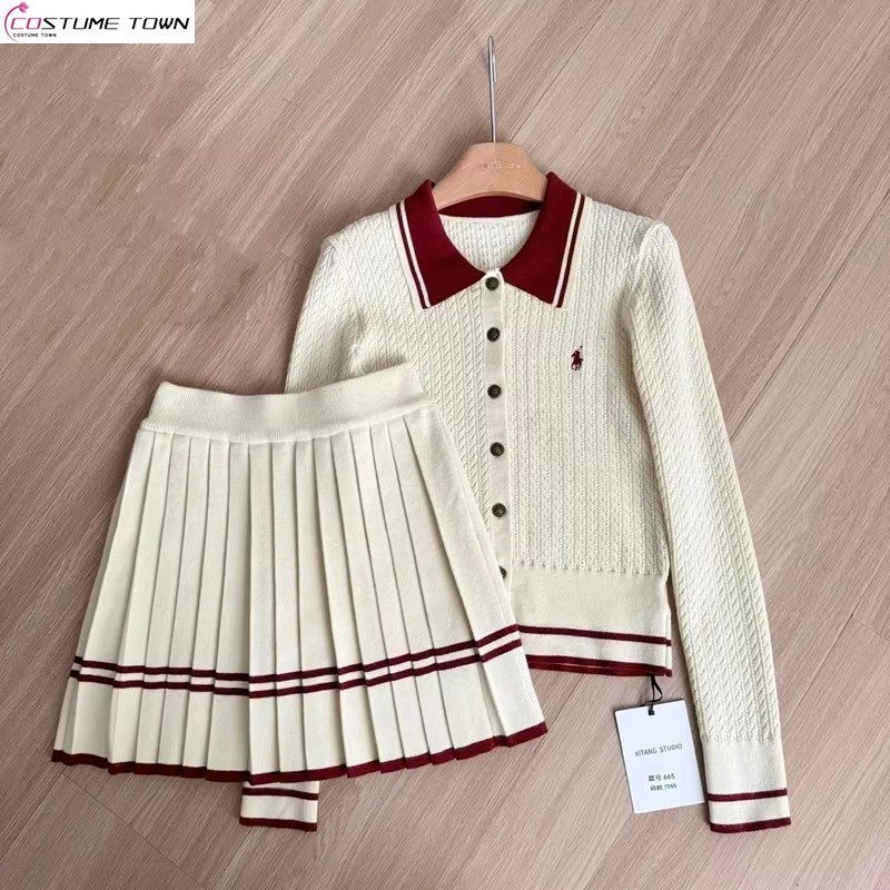 秋冬韓国版新作ニットセットスイートカレッジスタイルニットセー - Women'S Fashion Knitwear のレビューと価格