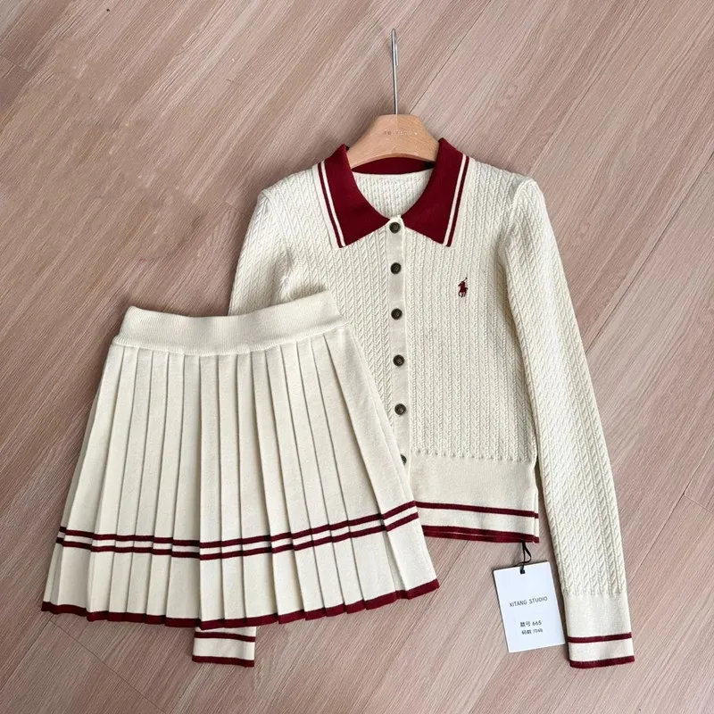秋冬韓国版新作ニットセットスイートカレッジスタイルニットセー - Women'S Fashion Knitwear のレビューと価格