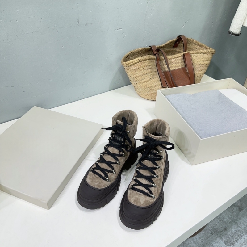 秋冬新作 本革 マテ底 厚底 インルン ラウンドトゥ レース - Women'S Fashion Hiking Boots のレビューと価格