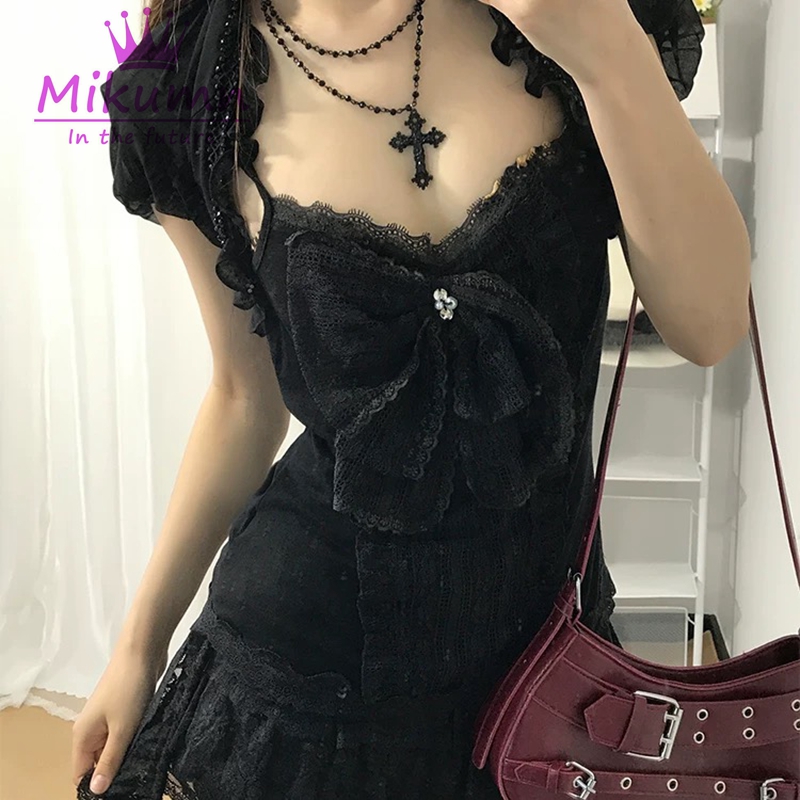 Mikumn ゴシックロリータブラックレース 3 点セット女 - Women'S Fashion Knitwear のレビューと価格
