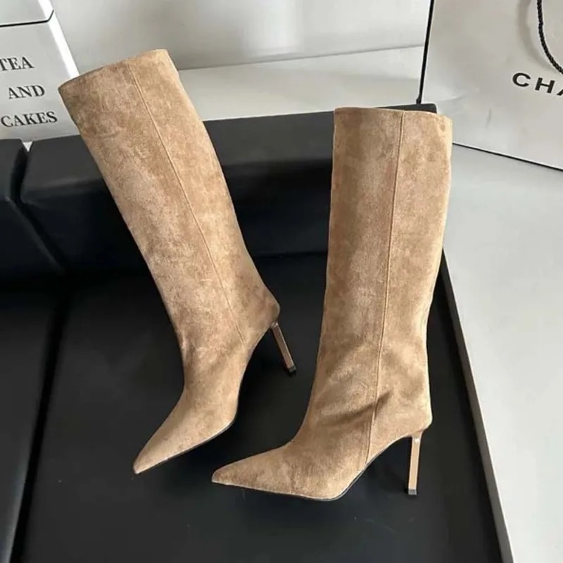高級婦人用ロングブーツ ファッションスエードスローチブーツ  - Women'S Fashion Leather Boots のレビューと価格
