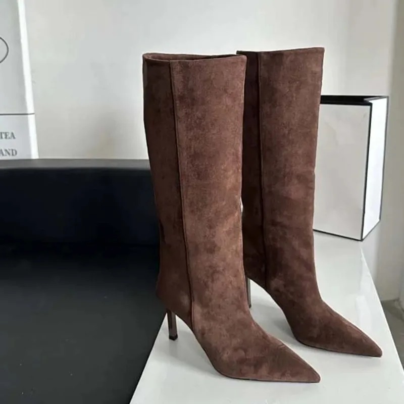 高級婦人用ロングブーツ ファッションスエードスローチブーツ  - Women'S Fashion Leather Boots のレビューと価格
