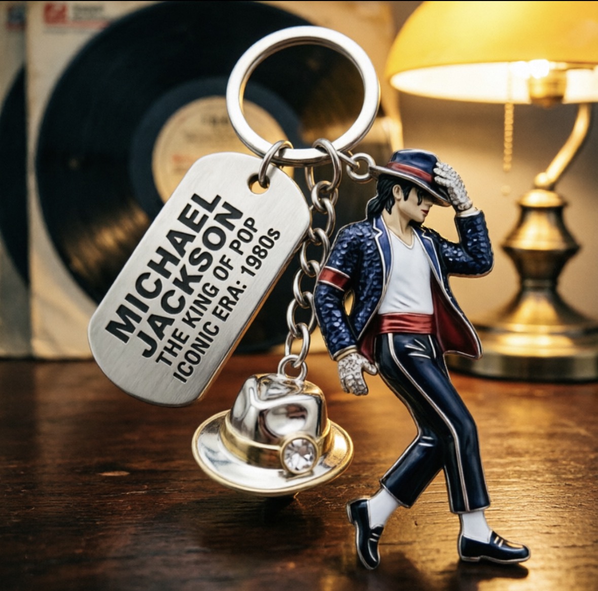 マイケル・ジャクソンキーホルダー、クラシックダンスキングペン - Women Fashion Rings のレビューと価格