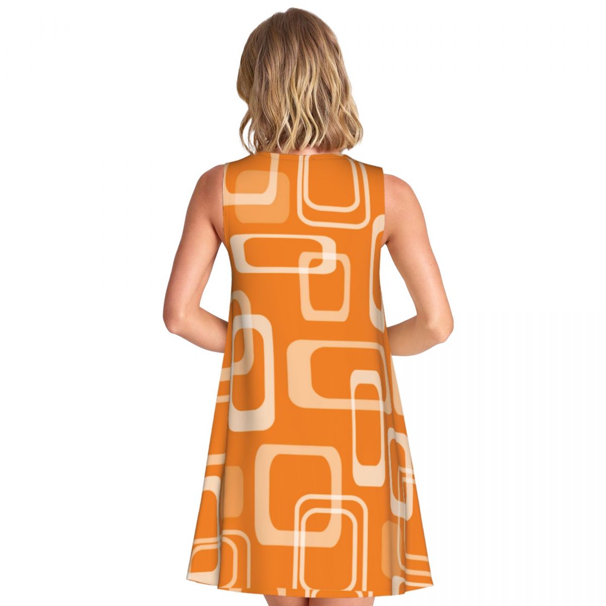 オレンジレトロモッドドレス 60年代風スクエアプリント モダ - Women'S Fashion In The 60S のレビューと価格