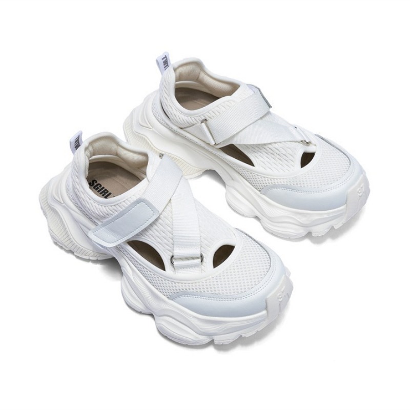 女性の中空通気性お父さん靴高さを高めるベルクロサンダルカジュ - Women'S Fashion Velcro Sneakers のレビューと価格