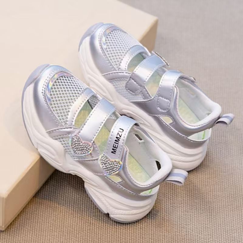 夏の新しい女の子用メッシュ中空カジュアルスニーカー厚底滑り止 - Women'S Fashion Velcro Sneakers のレビューと価格