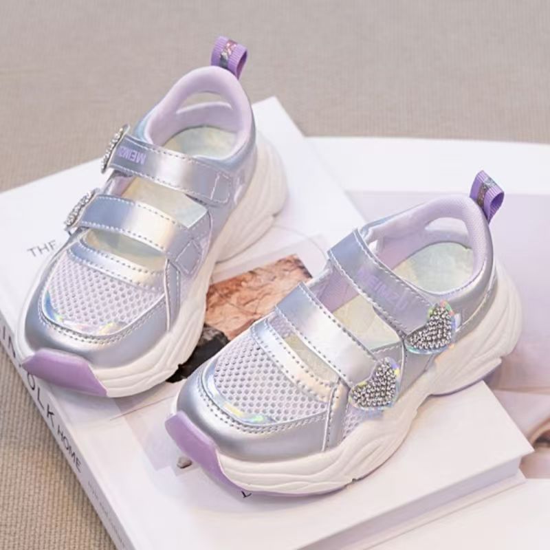 夏の新しい女の子用メッシュ中空カジュアルスニーカー厚底滑り止 - Women'S Fashion Velcro Sneakers のレビューと価格