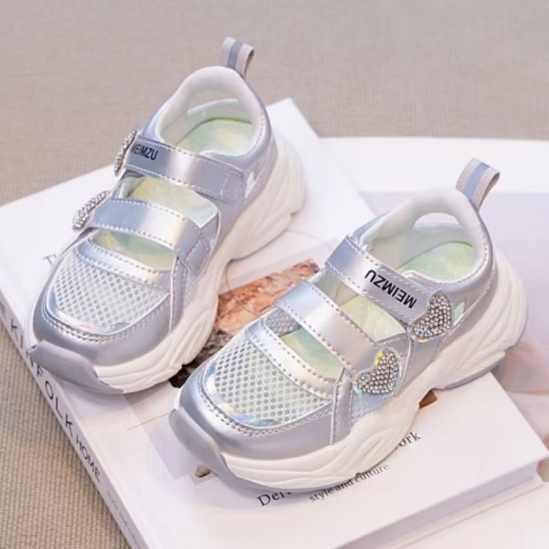 夏の新しい女の子用メッシュ中空カジュアルスニーカー厚底滑り止 - Women'S Fashion Velcro Sneakers のレビューと価格