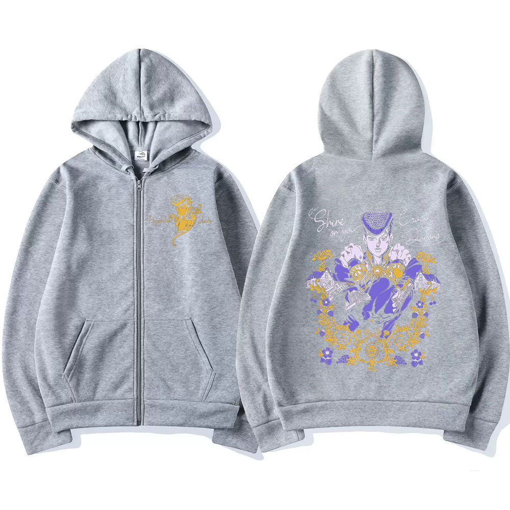 アニメジョジョの奇妙な冒険ジッパーパーカー東方仗助マンガジッ - Women'S Fashion Zip Hoodie のレビューと価格