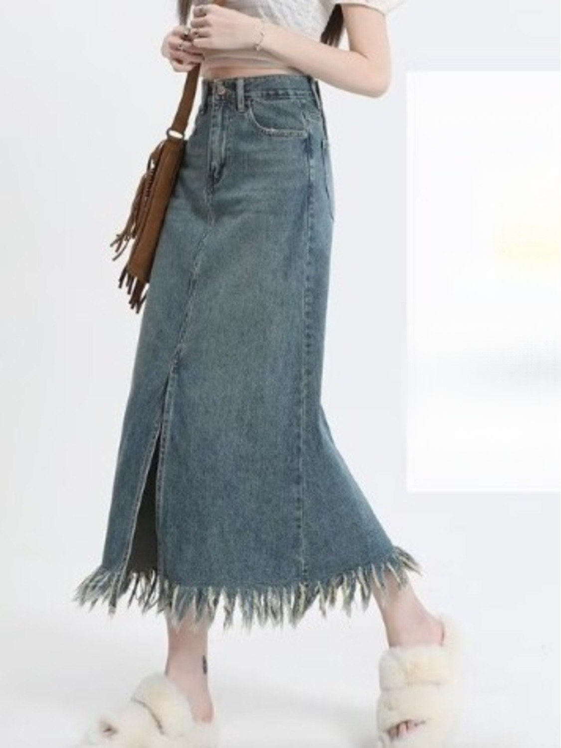 レディースハイウエストヴィンテージウォッシュドデニムスコート - Denim Shorts Women のレビューと価格