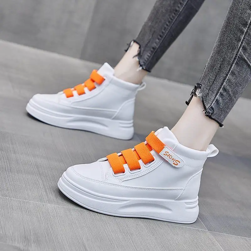 ハイカットホワイトスニーカー 2025 レディース 春秋 厚 - Women'S Fashion Velcro Sneakers のレビューと価格