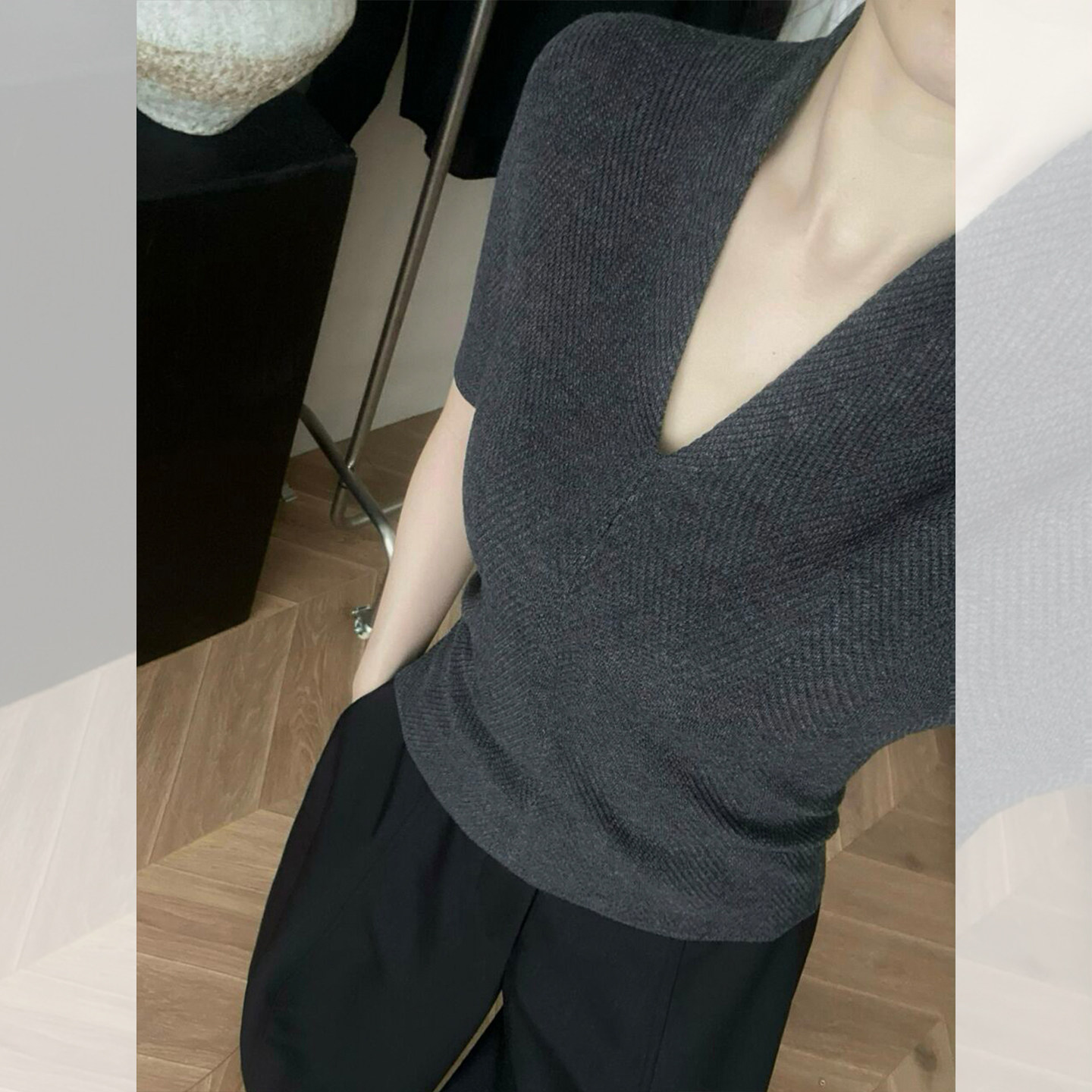 ライトラグジュアリー高級ホワイトVネックニット半袖Tシャツ  - Women'S Fashion For 2026 のレビューと価格