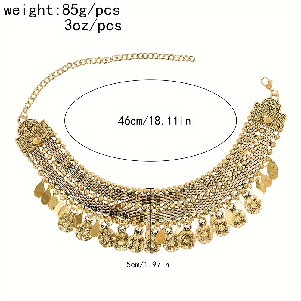 パキスタントルコエスニックコインチョーカーネックレスイヤリン - Women Fashion Pakistan のレビューと価格